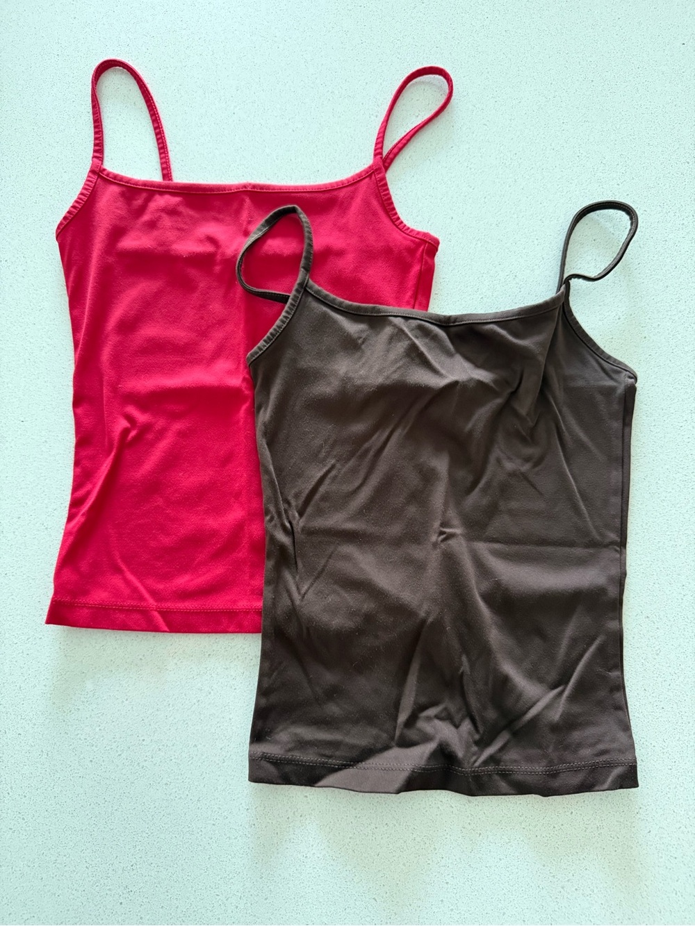 Garage Slim Fit Spaghetti Strap Tank Top - Red and Brown